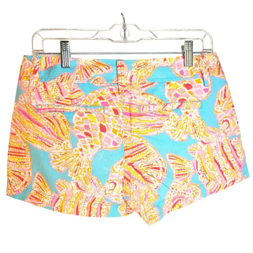 Lilly Pulitzer The Walsh Pink, Blue, & Orange Summer Short in Lenore Print